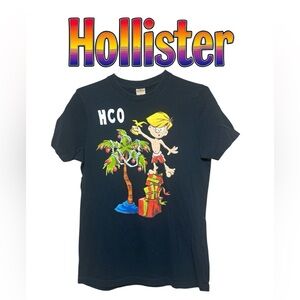 👕  vintage Christmas Hollister navy blue L tee